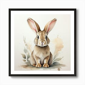 Watercolor Bunny 1 Art Print