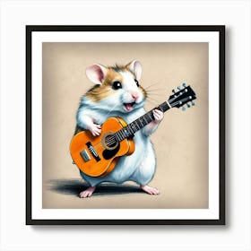 Hamster Playing Guitar 5 Póster