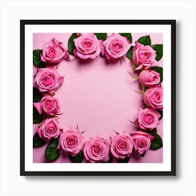 Pink Roses Frame 6 Art Print