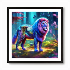 Lion In The Forest Art Print