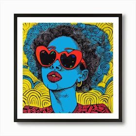 Vibrant Shades Series. Contemporary Pop Art With African Twist, 6 Art Print