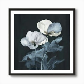 Two White Flowers Art Print