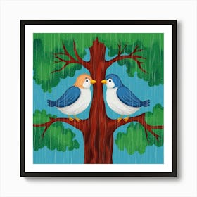 Enjoying their life in the tree wall Art Print