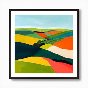 Colourful Abstract The South Downs England 4 Art Print