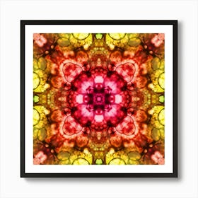 Red And Yellow Abstract Made Of Alcohol Ink Poster