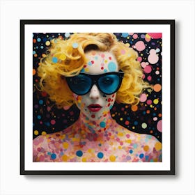 Bright Pastel Color Dot Pattern Front Portrait Pho (2) Art Print