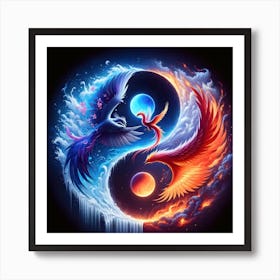 Yin Yang Phoenix 1 Art Print