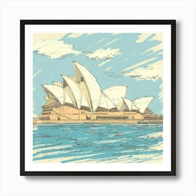 A Sydney Opera House In Sydney Hand Drawn Sketch 1720432938 3 Art Print