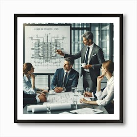 Group Of Business People At A Meeting Art Print
