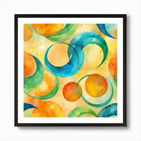 Orbs In Colour AI Art Print