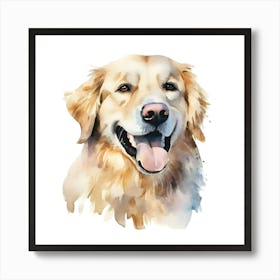 Golden Retriever Watercolor Painting 4 Art Print