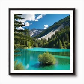 Blue Lake In The Mountains 5 Art Print