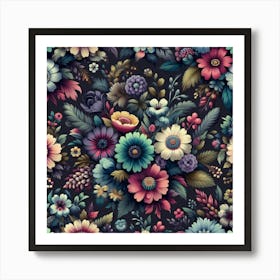 Floral Wallpaper 12 Art Print