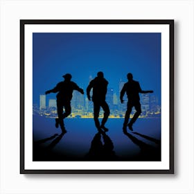 Silhouettes Of Dancers Art Print