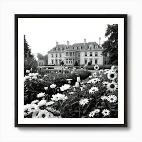 Black And White Flower Garden Art Print