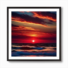 Sunset Over The Ocean 146 Art Print