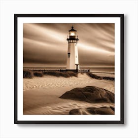 Lighthouse At Dusk 10 Art Print