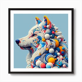 Abstract Wolf Art Print