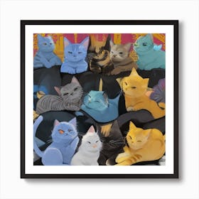 Cats In A Box Art Print