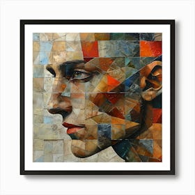 Mosaic Portrait Of A Man 1 Art Print