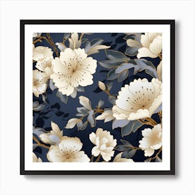 Seamless Floral Pattern 2 Art Print