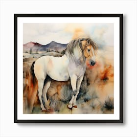 Horse In The Desert Art Print