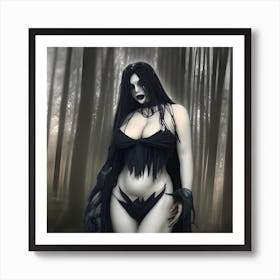 Gothic Woman In The Woods Poster