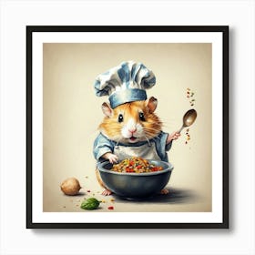 Hamster In Chef Hat Art Print