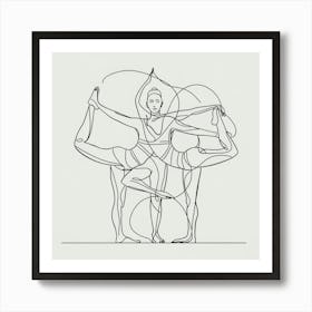 Yoga Pose, Line Art Art Print