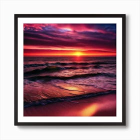 Sunset On The Beach 198 Art Print
