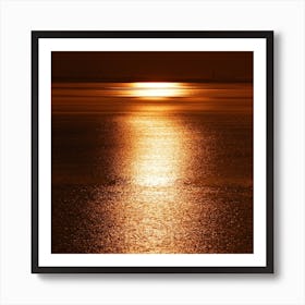 Moon River golden brown orange square photo photography Art Print