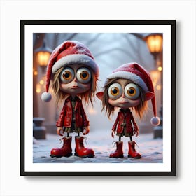 Christmas Elves 10 Art Print