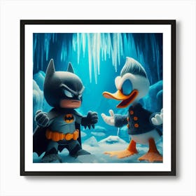 Batman And Donald Duck 8 Art Print