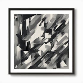 Abstract Black And White Painting 6 Art Print