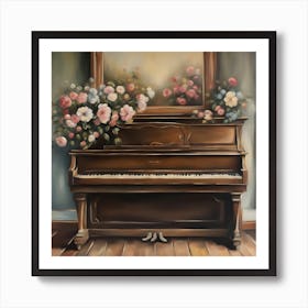 Piano And Roses Art Print