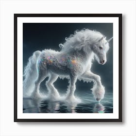 Unicorn In The Water Art Print