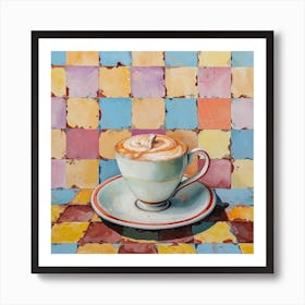 Cappucino Pastel Checkerboard 2 Art Print