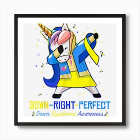 Down Syndrome Awareness Unicorn Yellow Blue Ribbon Art Print