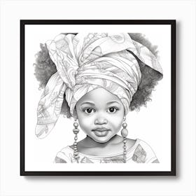 African Girl With A Turban Art Print