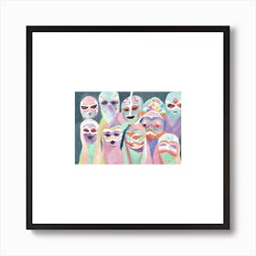 Masked society Art Print