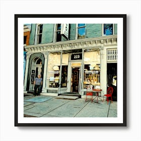 Street Scene Of A Coffee Shop Art Print