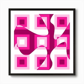 Pink Squares Art Print