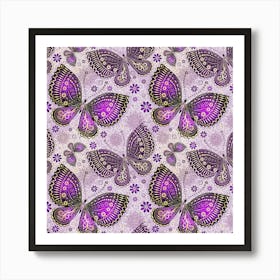 Purple Butterflies 1 Art Print