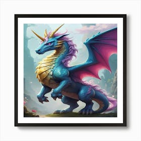 Default What Would A Half Unicorn Half Dragon Look Like 0 Art Print