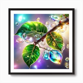 Tree Branch With Crystals Art Print