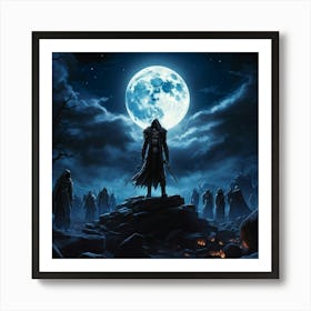 The Rising Undead In The Full Moon (28) Art Print