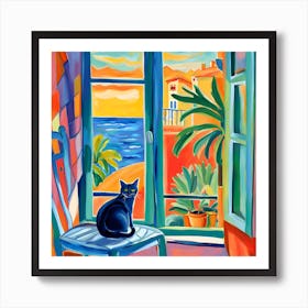 Cat By The Window 1 Art Print