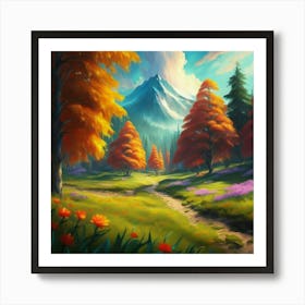 Magnificent forest meadows oil painting abstract painting art 16 Art Print