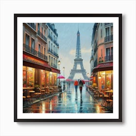 Paris In The Rain Art Print