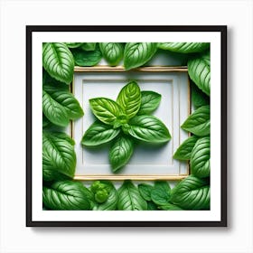 Frame Created From Basil On Edges And Nothing In Middle Miki Asai Macro Photography Close Up Hype (2) Art Print